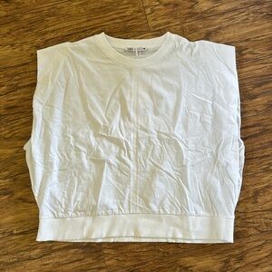 NWT Zara White Boxy Shoulder T-Shirt